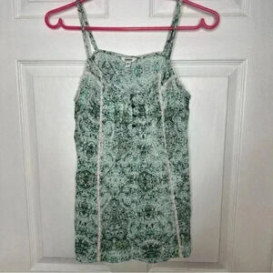 Sonoma Goods For Life  Sleeveless Blouse Green Yellow / White Size Small